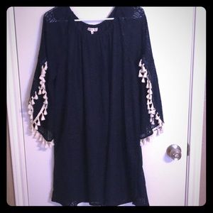 SOLD Navy Crochet Tassle Dress 2X Plus Size